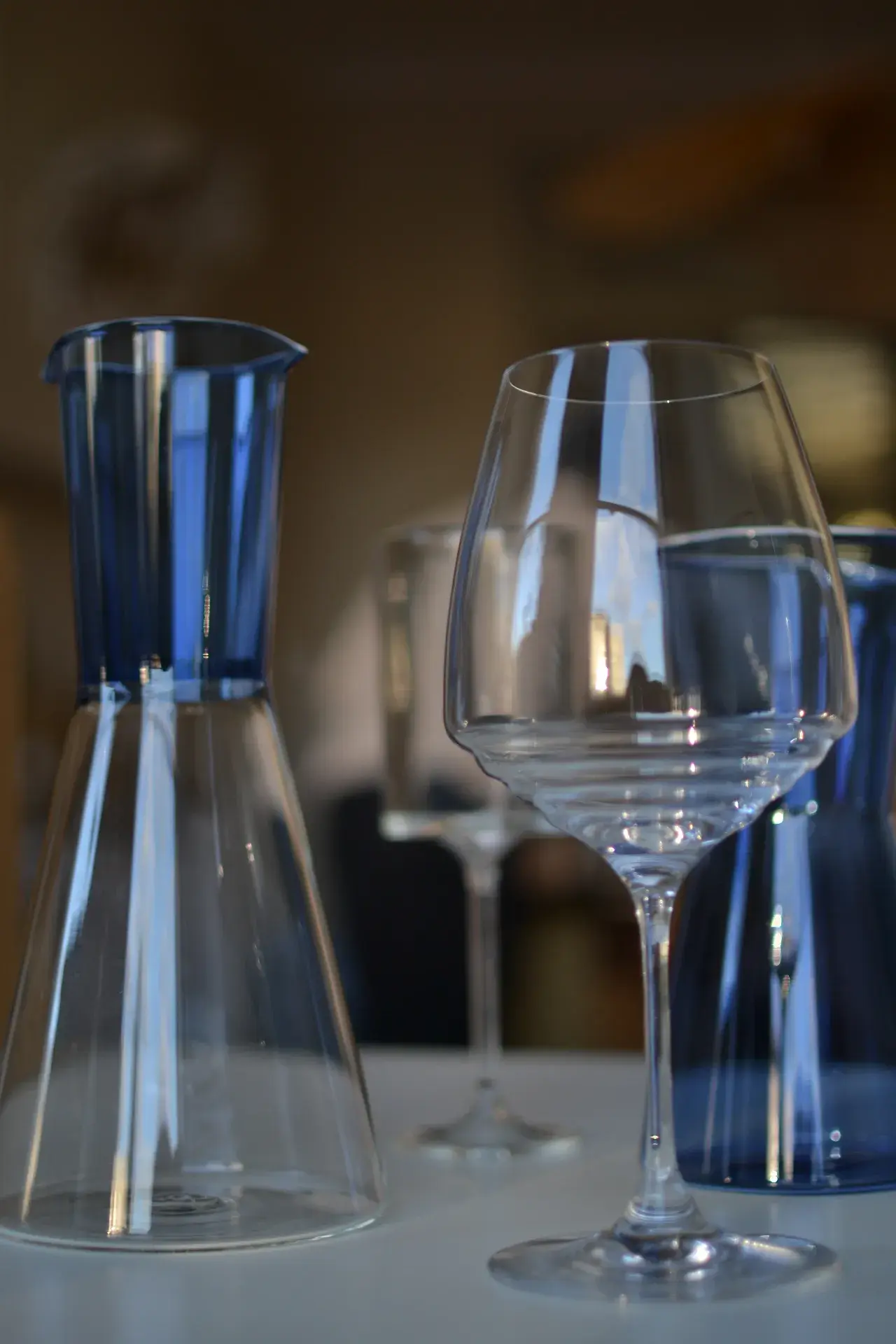 Collection de carafes à vin en cristal