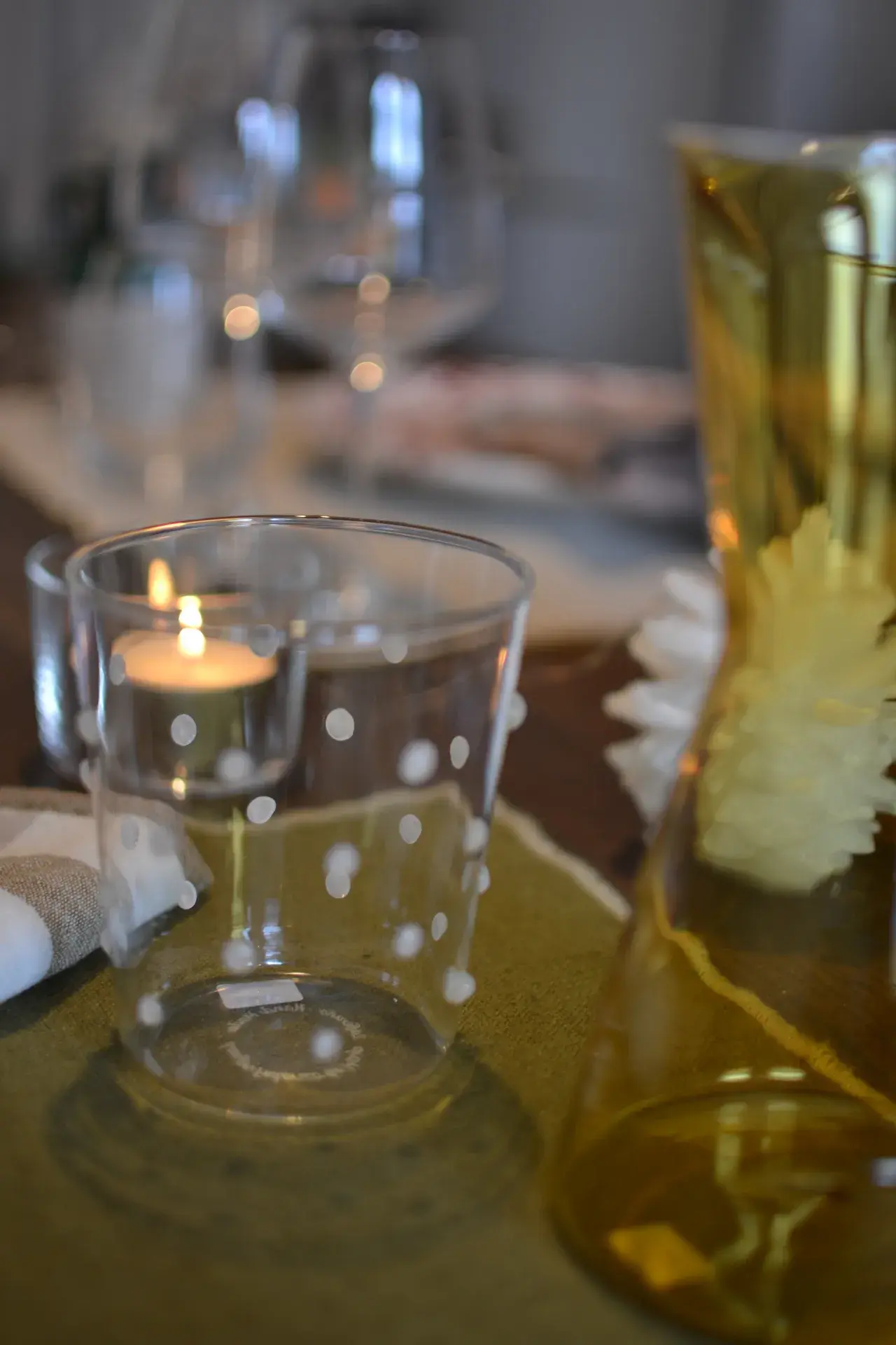 Photophore en verre pour bougie décorative